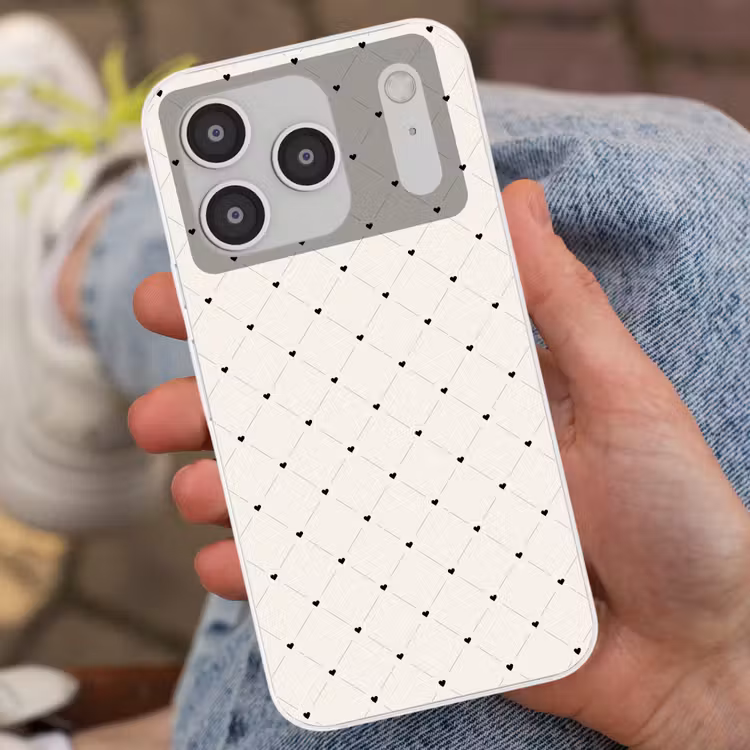 Streep - Hart - Wit - Zwart Telefoonhoesje iPhone 17 Pro klein 878 -sfeer2