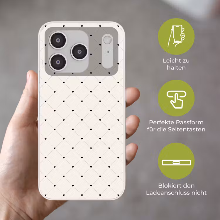 Streep - Hart - Wit - Zwart Telefoonhoesje iPhone 17 Pro klein 878 -sfeer3_DE