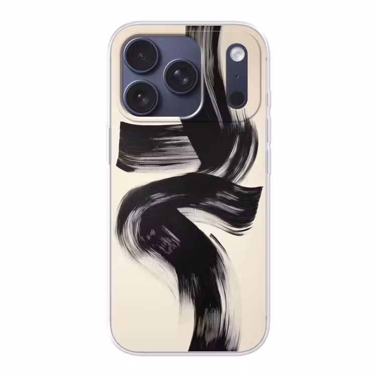Strepen - Zwart - Abstract Telefoonhoesje iPhone 17 Pro klein -3d
