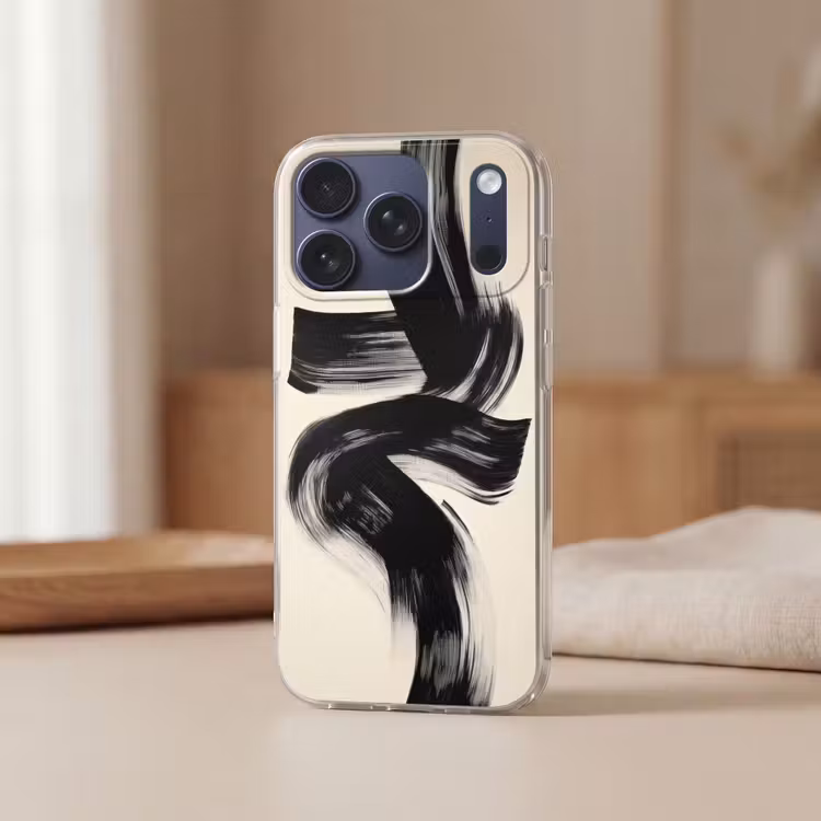 Strepen - Zwart - Abstract Telefoonhoesje iPhone 17 Pro klein -sfeer2