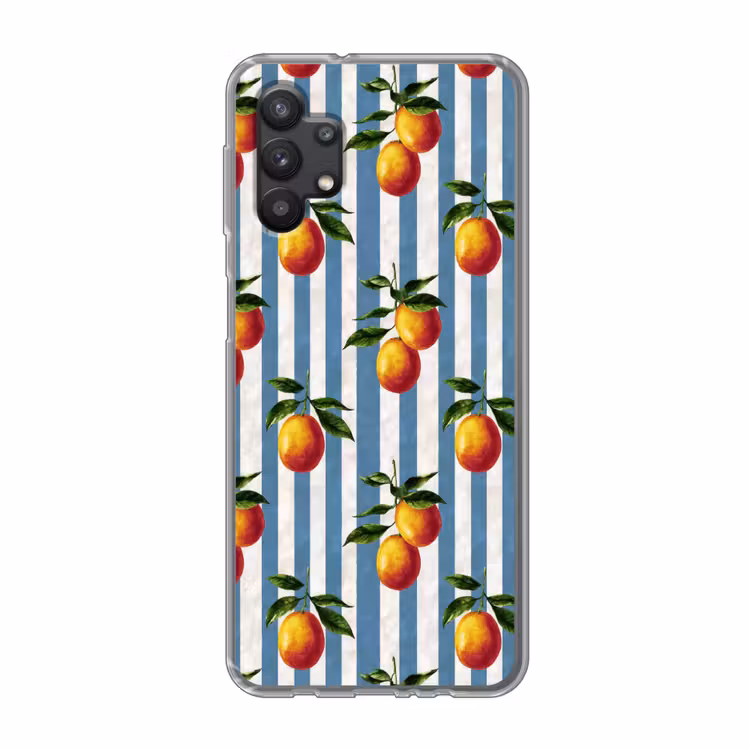 Strepen - Citroen - Blauw Telefoonhoesje Samsung Galaxy A32 5G klein 346 -3d
