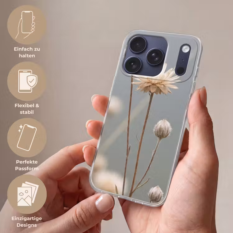 Strobloemen - Wit - Daglicht Telefoonhoesje iPhone 17 Pro klein -sfeer3_DE