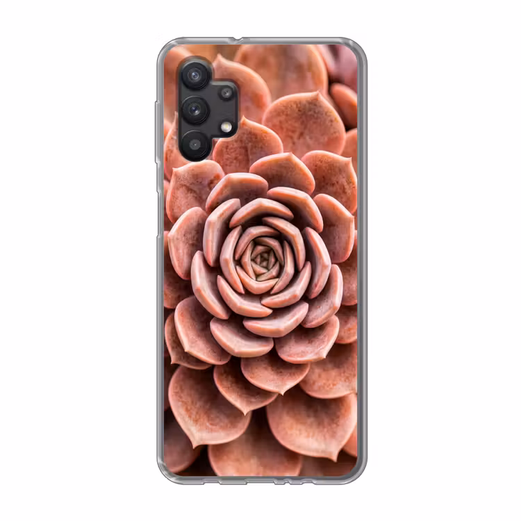 Vetplant - Organisch - Roze Telefoonhoesje Samsung Galaxy A32 5G klein -3d