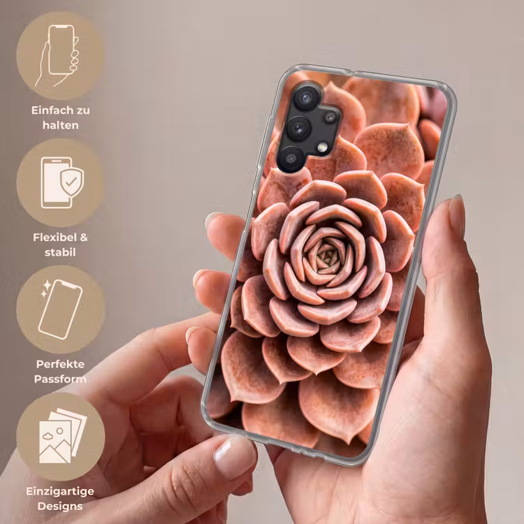 Vetplant - Organisch - Roze Telefoonhoesje Samsung Galaxy A32 5G klein -sfeer3_DE