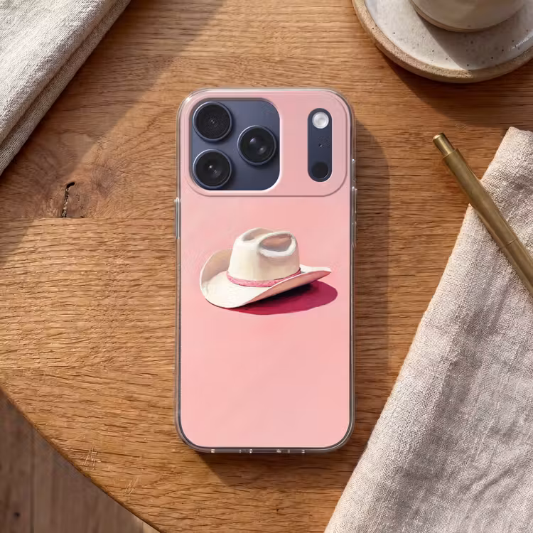 Zomers - Hoed - Roze Telefoonhoesje iPhone 17 Pro klein -sfeer1