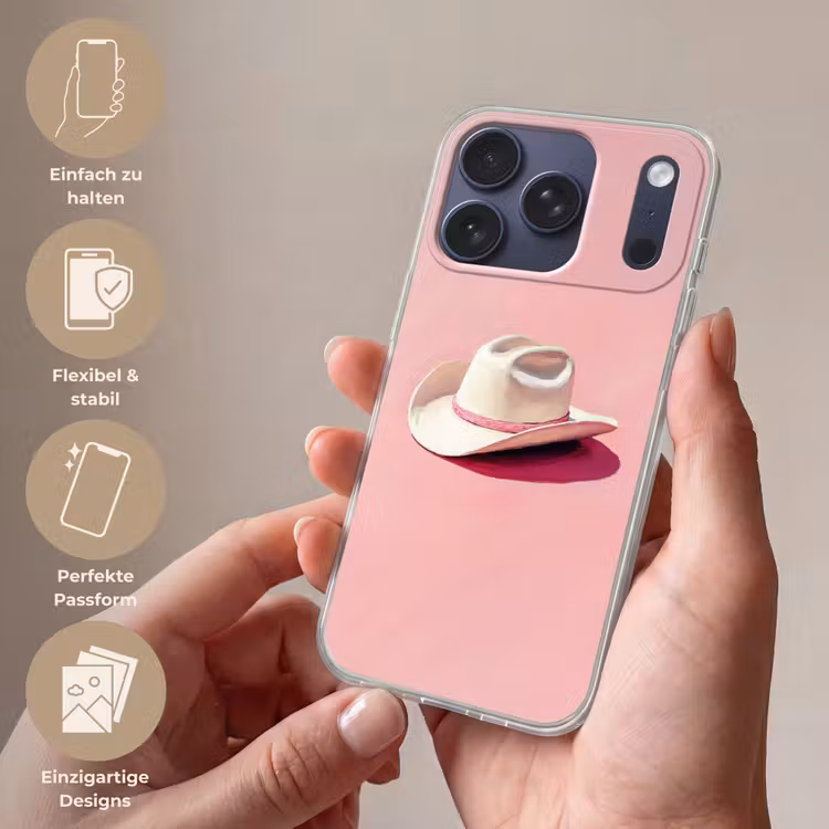 Zomers - Hoed - Roze Telefoonhoesje iPhone 17 Pro klein -sfeer3_DE