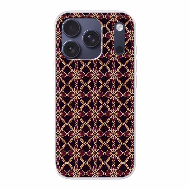 Symmetrisch - Tegel - Burgundy Telefoonhoesje iPhone 17 Pro klein 878 -3d