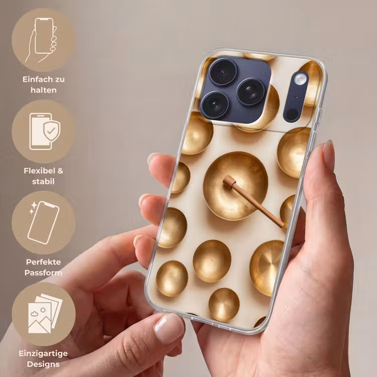 Symmetrisch - Goud - Brons - Balans Telefoonhoesje iPhone 17 Pro klein -sfeer3_DE