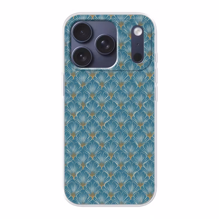 Symmetrisch - Patroon - Blauw Telefoonhoesje iPhone 17 Pro klein 878 -3d