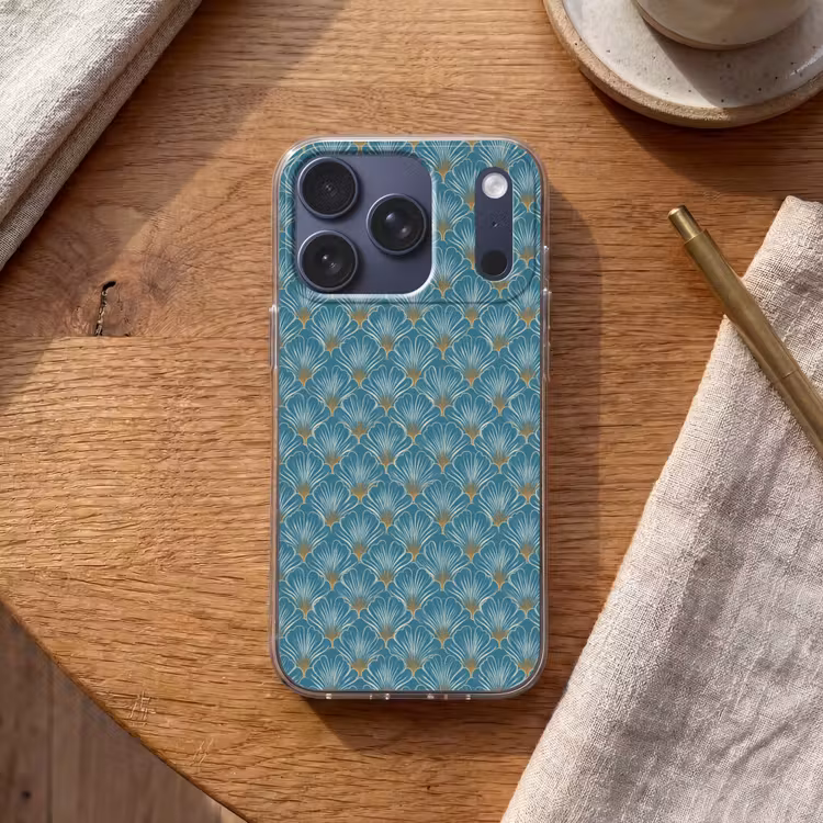 Symmetrisch - Patroon - Blauw Telefoonhoesje iPhone 17 Pro klein 878 -sfeer1