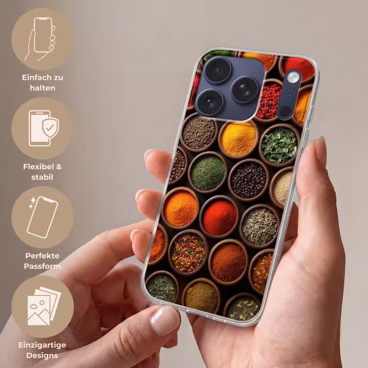 Bakjes - Hout - Kruiden - Kleurrijk Telefoonhoesje iPhone 17 Pro klein -sfeer3_DE