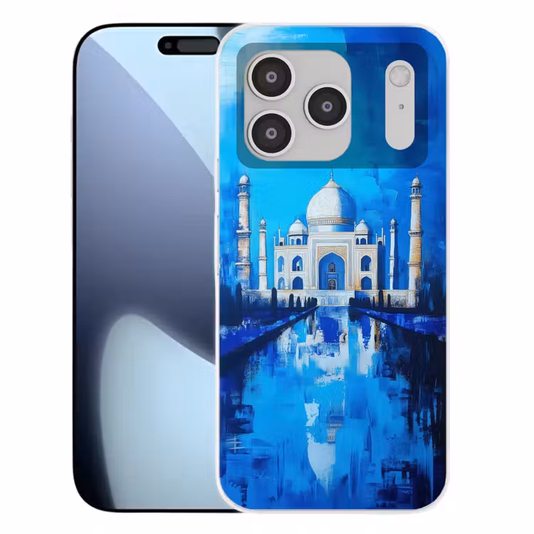 Taj Mahal - Ramadan - Blauw - Islamitische Telefoonhoesje iPhone 17 Pro klein -3d