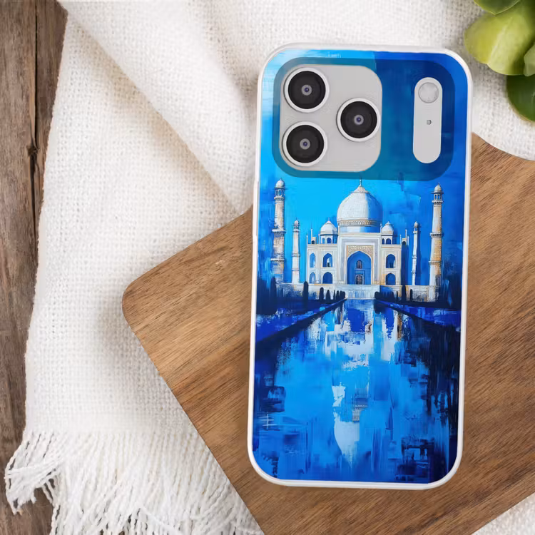 Taj Mahal - Ramadan - Blauw - Islamitische Telefoonhoesje iPhone 17 Pro klein -sfeer1