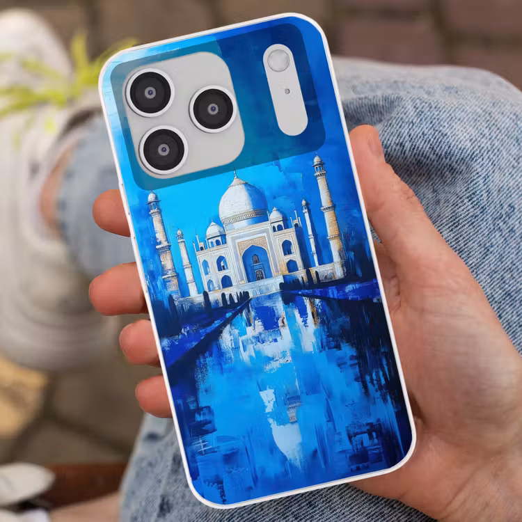 Taj Mahal - Ramadan - Blauw - Islamitische Telefoonhoesje iPhone 17 Pro klein -sfeer2