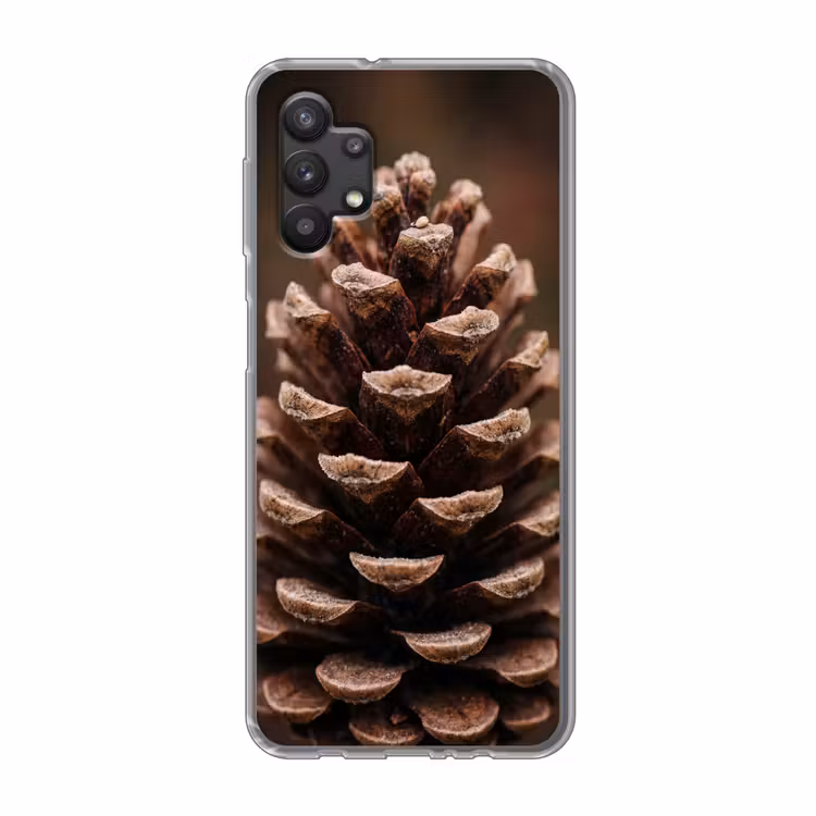 Dennenappel - Bos - Herfst - Bruin - Sfeervol Telefoonhoesje Samsung Galaxy A32 5G klein -3d