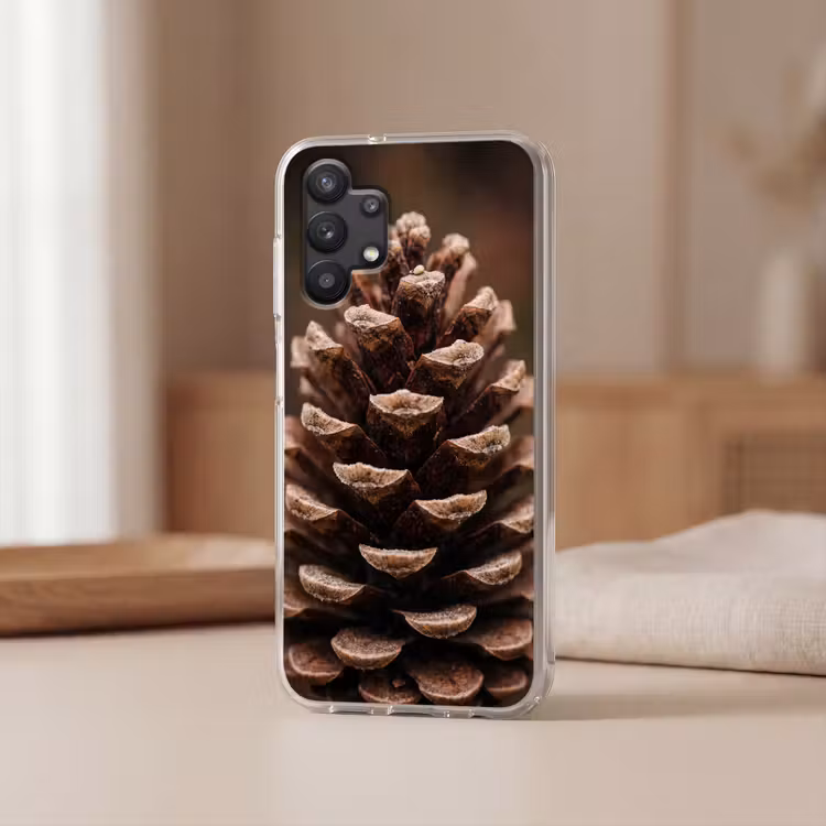 Dennenappel - Bos - Herfst - Bruin - Sfeervol Telefoonhoesje Samsung Galaxy A32 5G klein -sfeer2