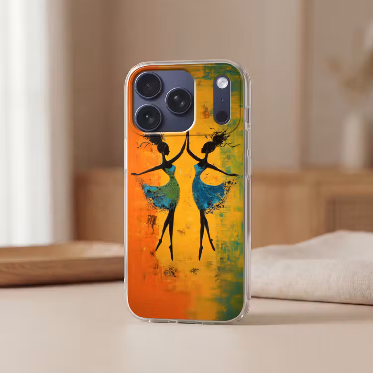 Dansen - Vrouwen - Verfstructuur Telefoonhoesje iPhone 17 Pro klein -sfeer2