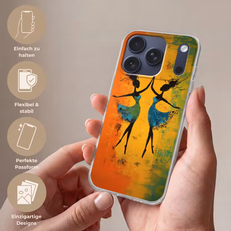 Dansen - Vrouwen - Verfstructuur Telefoonhoesje iPhone 17 Pro klein -sfeer3_DE