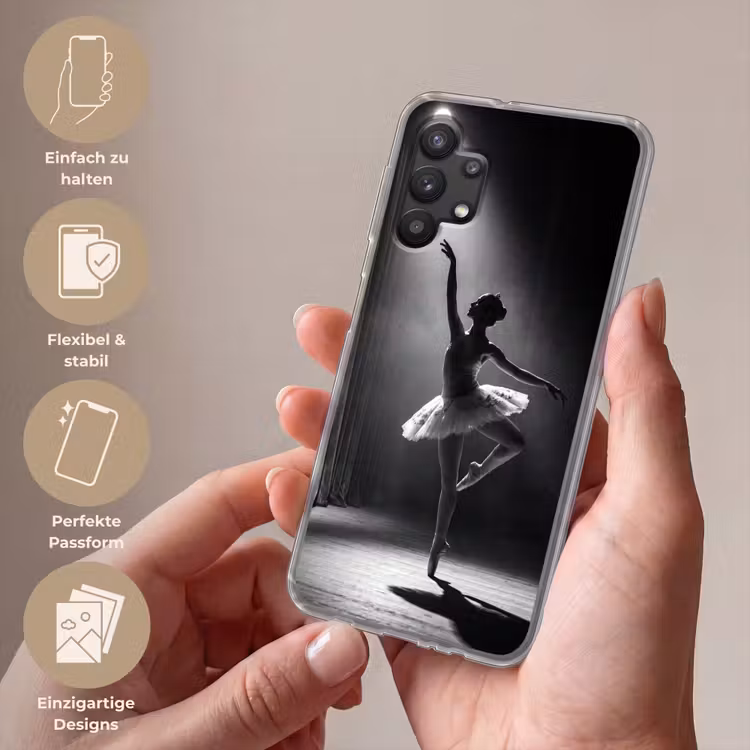 Danser - Podium - Zwart-wit - Kunst - Klassiek Telefoonhoesje Samsung Galaxy A32 5G klein -sfeer3_DE