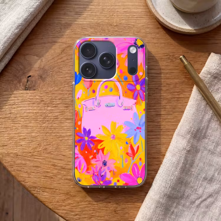 Tas - Roze - Bloemen Telefoonhoesje iPhone 17 Pro klein -sfeer1