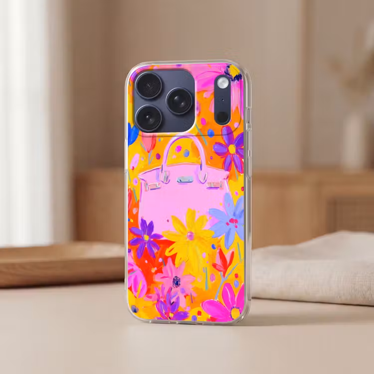 Tas - Roze - Bloemen Telefoonhoesje iPhone 17 Pro klein -sfeer2