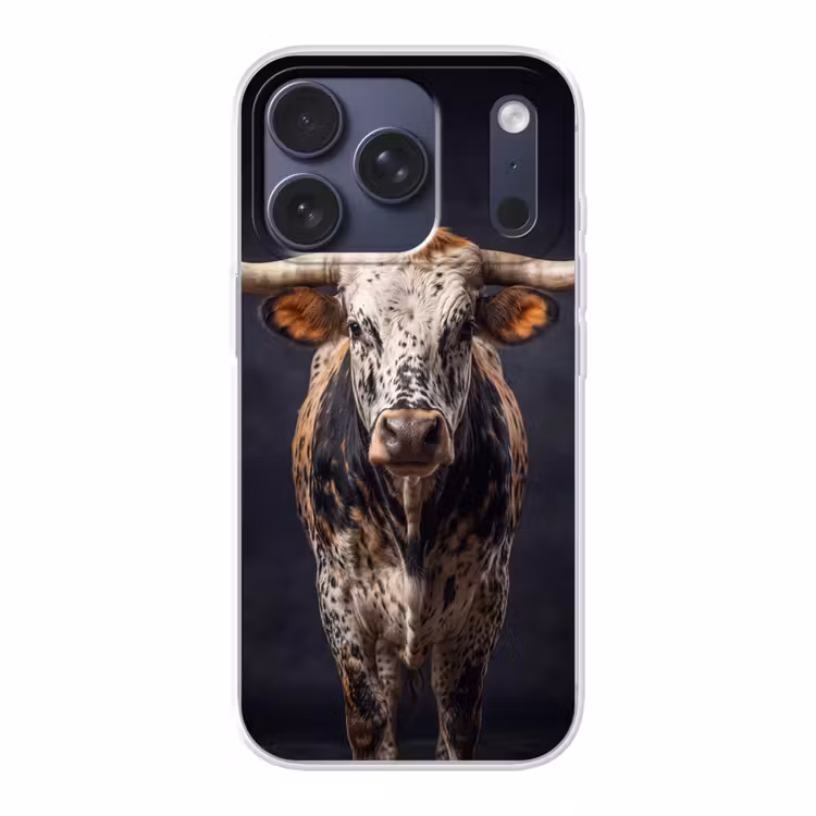 Stier - Kleurrijk - Hoorns Telefoonhoesje iPhone 17 Pro klein -3d