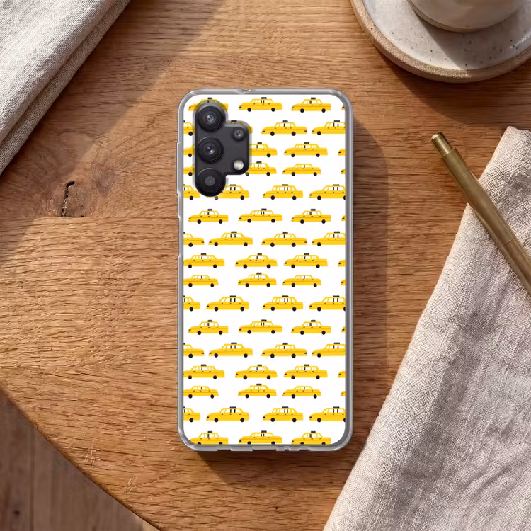 Taxi - Iconisch - Geel Telefoonhoesje Samsung Galaxy A32 5G klein 346 -sfeer1
