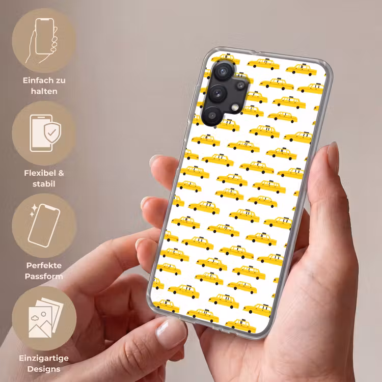 Taxi - Iconisch - Geel Telefoonhoesje Samsung Galaxy A32 5G klein 346 -sfeer3_DE