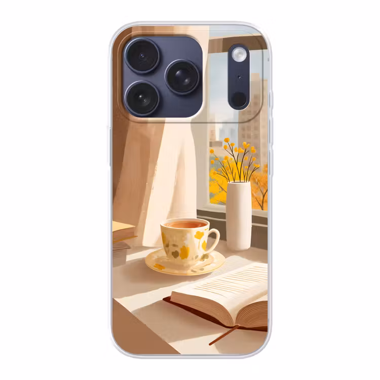 Thee - Boek - Thee - Herfst Telefoonhoesje iPhone 17 Pro klein -3d