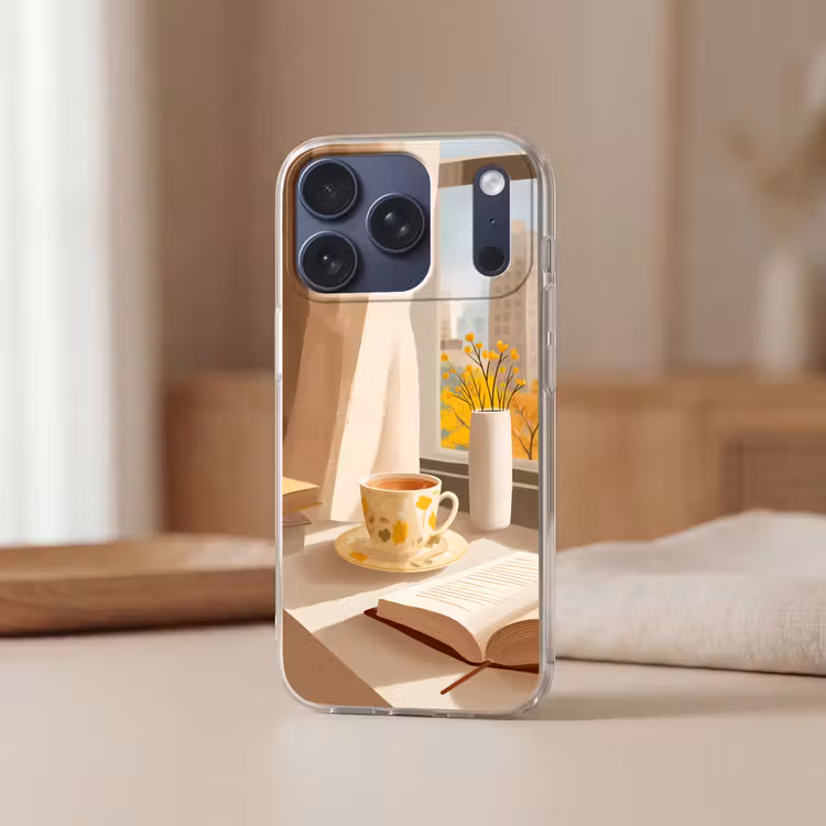 Thee - Boek - Thee - Herfst Telefoonhoesje iPhone 17 Pro klein -sfeer2