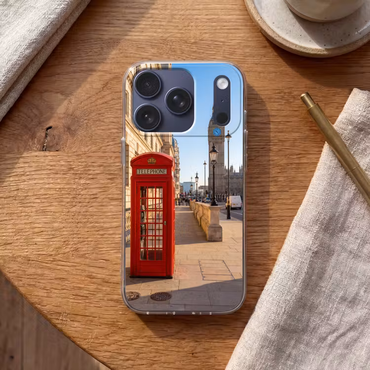 Telefooncel - Rood - Londen - Stad - Architectuur Telefoonhoesje iPhone 17 Pro klein -sfeer1