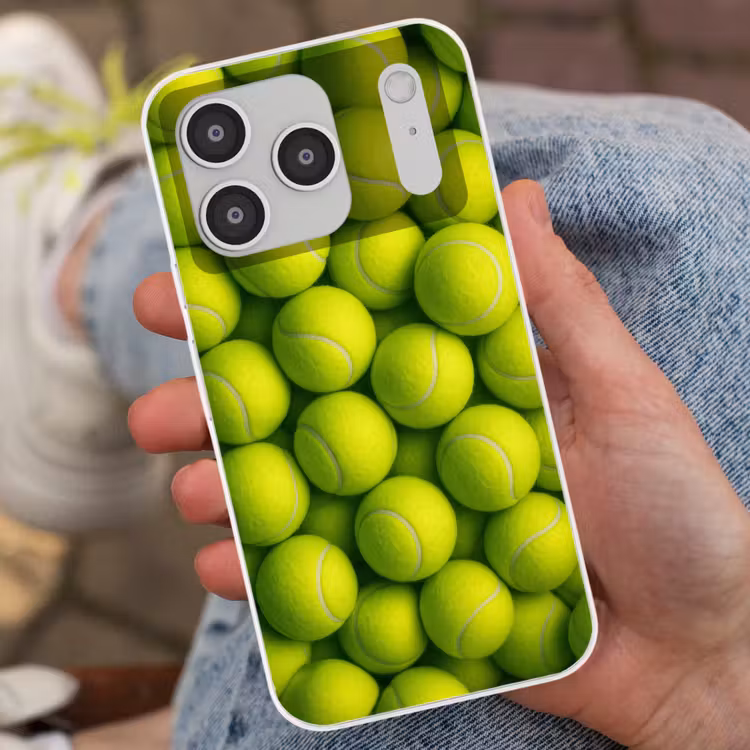 Tennisballen - Bal - Geel Telefoonhoesje iPhone 17 Pro klein -sfeer2