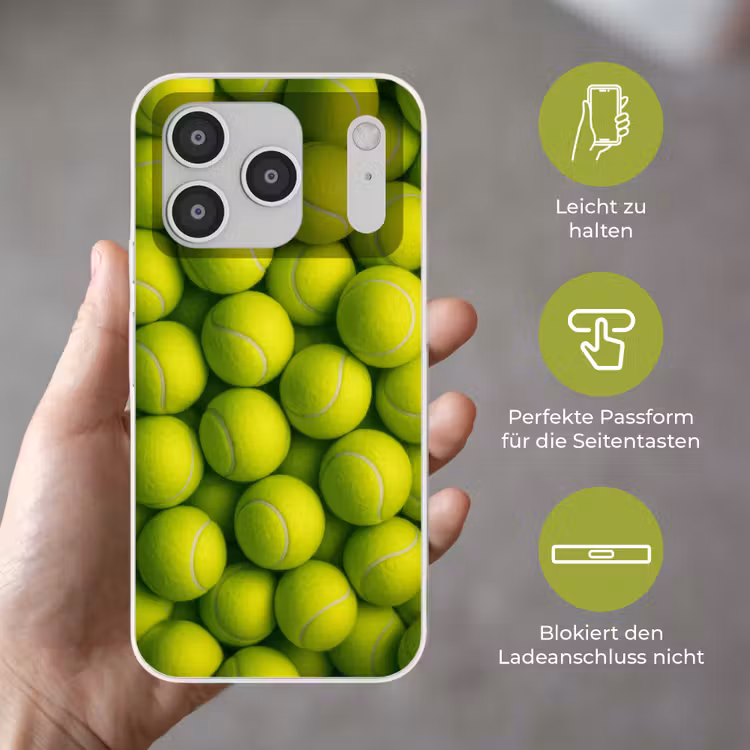 Tennisballen - Bal - Geel Telefoonhoesje iPhone 17 Pro klein -sfeer3_DE