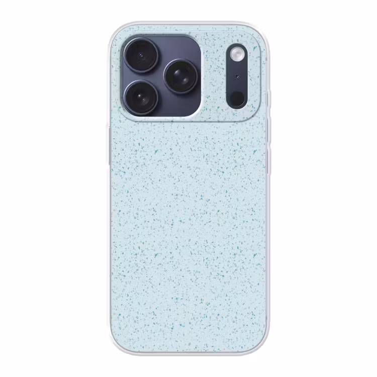 Terrazzo - Patroon - Kleurrijk - Baby Blauw Telefoonhoesje iPhone 17 Pro klein 878 -3d