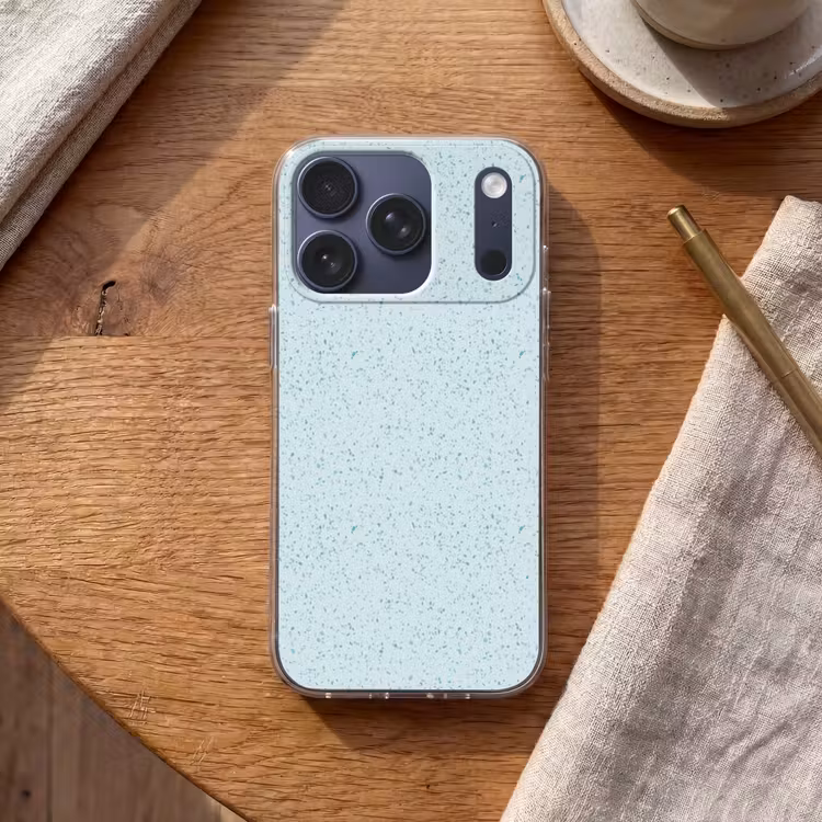 Terrazzo - Patroon - Kleurrijk - Baby Blauw Telefoonhoesje iPhone 17 Pro klein 878 -sfeer1
