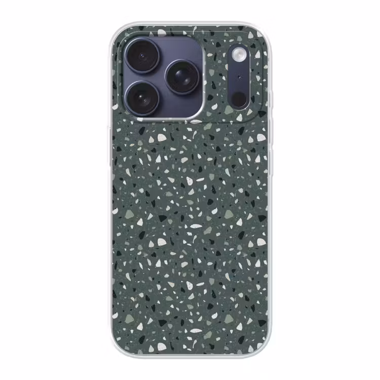Terrazzo - Patroon - Kleurrijk - Groen Telefoonhoesje iPhone 17 Pro klein 878 -3d