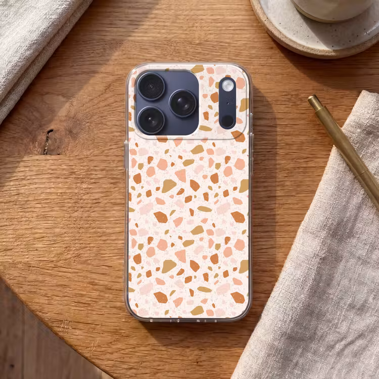 Terrazzo -  Patroon - Kleurrijk - Zalm Telefoonhoesje iPhone 17 Pro klein 878 -sfeer1