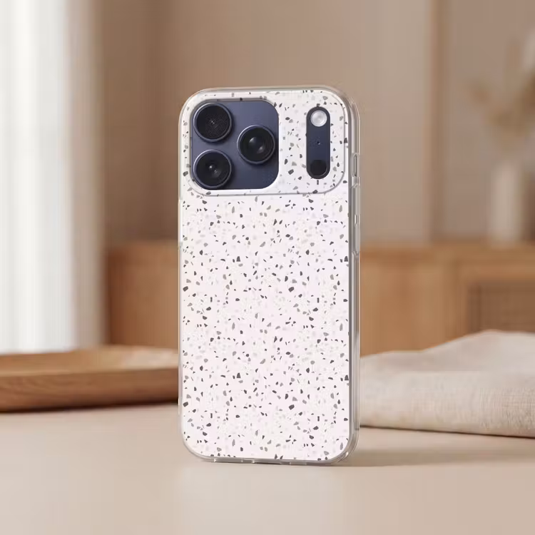 Terrazzo - Patroon - Créme Telefoonhoesje iPhone 17 Pro klein 878 -sfeer2