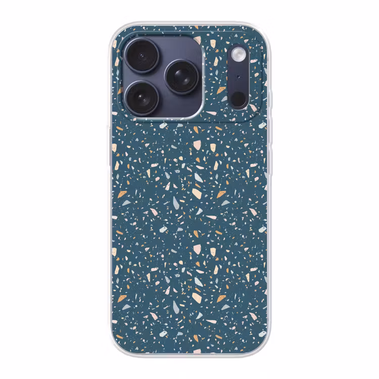 Terrazzo - Patroon - Kleurrijk - Diep blauw Telefoonhoesje iPhone 17 Pro klein 878 -3d
