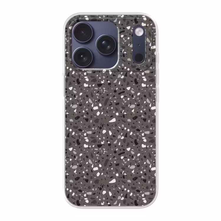 Terrazzo - Patroon - Grijs Telefoonhoesje iPhone 17 Pro klein 878 -3d