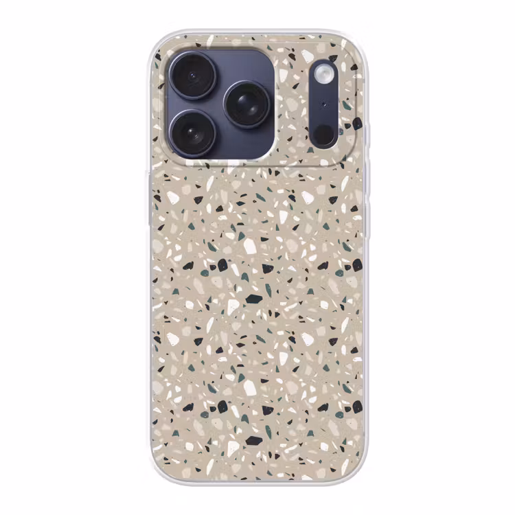 Terrazzo - Patroon - Groen Telefoonhoesje iPhone 17 Pro klein 878 -3d