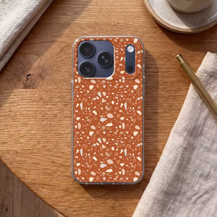 Terrazzo - Patroon - Klei Telefoonhoesje iPhone 17 Pro klein 878 -sfeer1