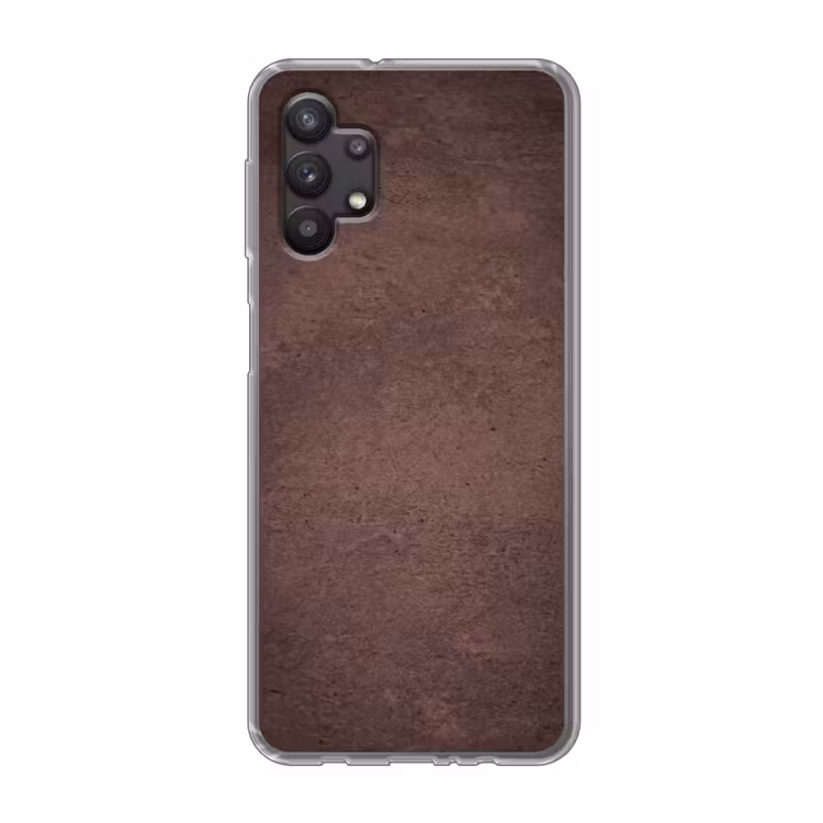 Textuur - Beton - Abstract - Donker - Bruin Telefoonhoesje Samsung Galaxy A32 5G klein -3d