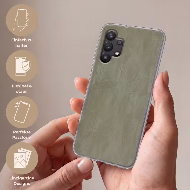 Textuur - Betonlook - Achtergrond - Modern - Groen Telefoonhoesje Samsung Galaxy A32 5G klein -sfeer3_DE