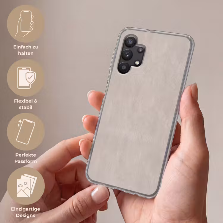 Textuur - Effen - Abstract - Beige Telefoonhoesje Samsung Galaxy A32 5G klein -sfeer3_DE