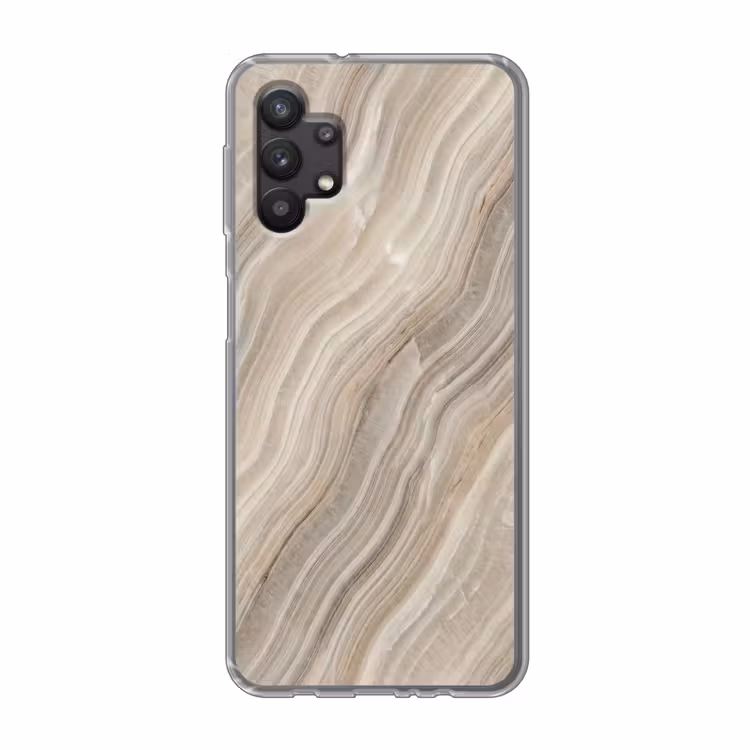 Textuur - Golvend - Abstract - Modern - Beige Telefoonhoesje Samsung Galaxy A32 5G klein -3d