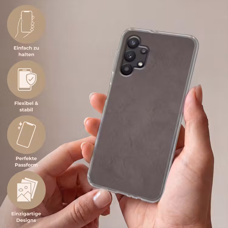 Textuur - Grijs - Modern - Abstract - Oppervlak Telefoonhoesje Samsung Galaxy A32 5G klein -sfeer3_DE