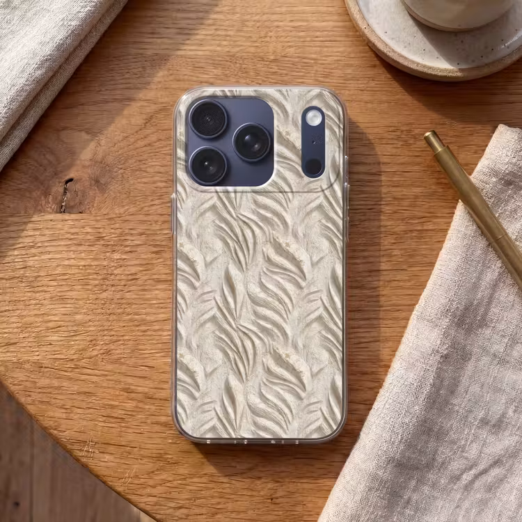 Textuur - Reliëf - Beige Telefoonhoesje iPhone 17 Pro klein 878 -sfeer1