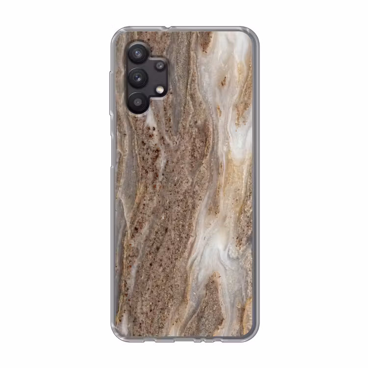 Textuur - Steen - Abstract - Beige Telefoonhoesje Samsung Galaxy A32 5G klein -3d