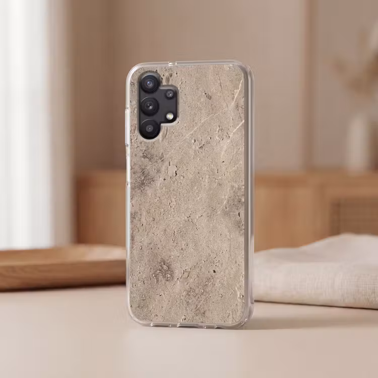 Textuur - Steen - Patroon - Rustiek - Beige Telefoonhoesje Samsung Galaxy A32 5G klein -sfeer2